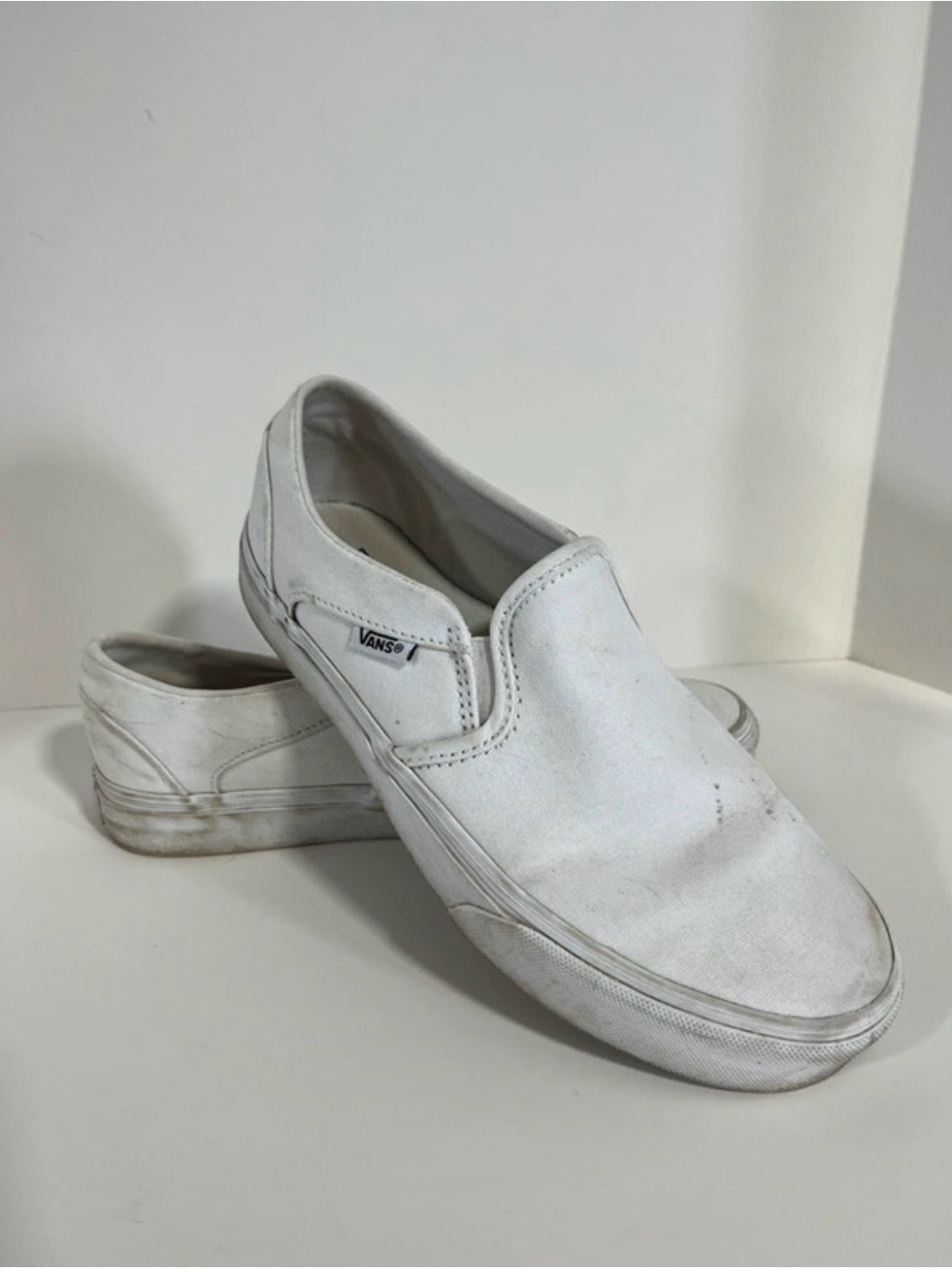 Vans White Slip-On Canvas Sneakers 56